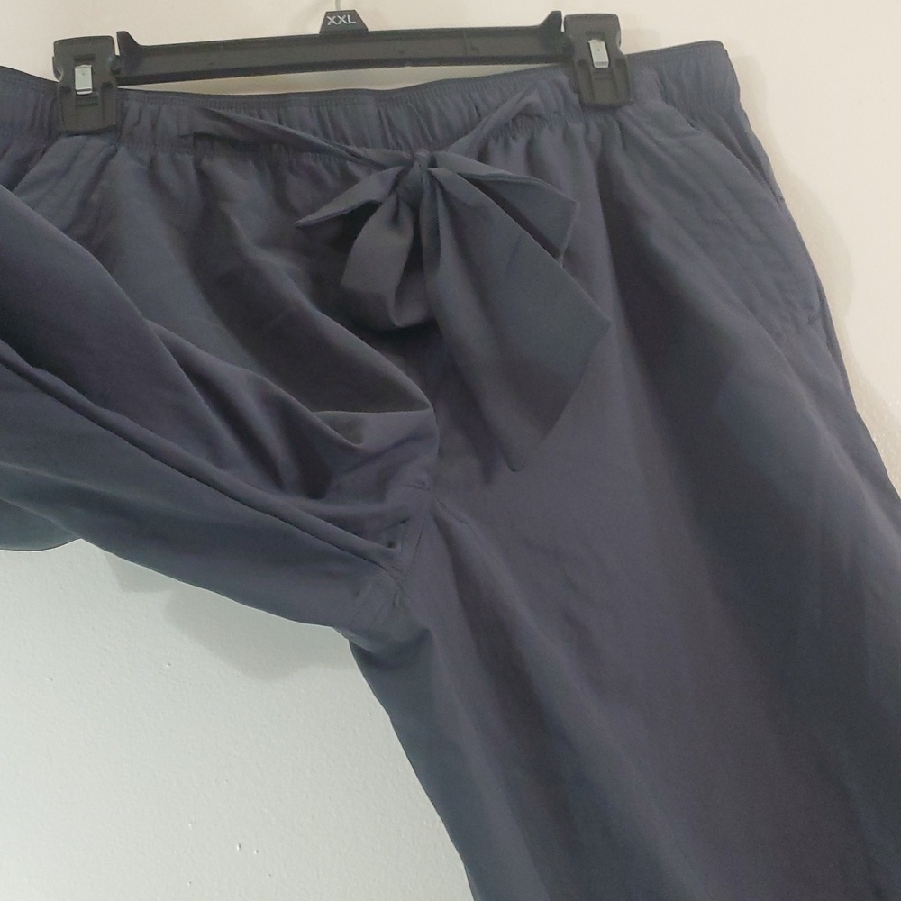 NWT Paskho Lightweight Performance Joggers Size Lg Tie Waist Womens Grey/Black - Picture 7 of 14